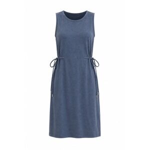 Garnet‎ Hill Midi Dress Womens XS Blue Good Tencel Sleeveless Drawstring ST20